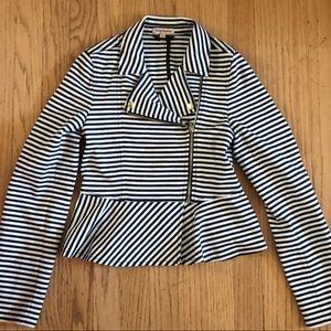 Juicy Couture Striped fabric biker jacket